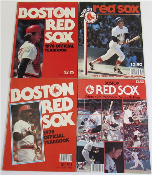Lot Of 4-Boston Red Sox Yearbooks (1978, 1979x2, & 1980)