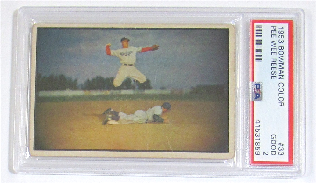 1953 Bowman Color Pee Wee Reese PSA 2