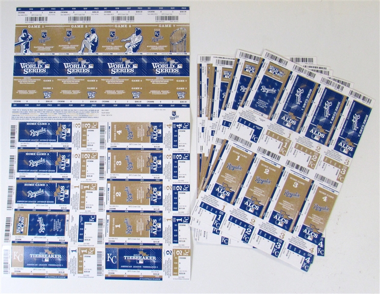Lot of 6 2013 KC Royals Full Package Playoff & WS Phantom Tickets