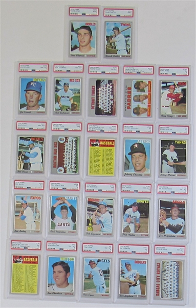 Lot Of 22- 1970 Cards PSA W/ High Numbers