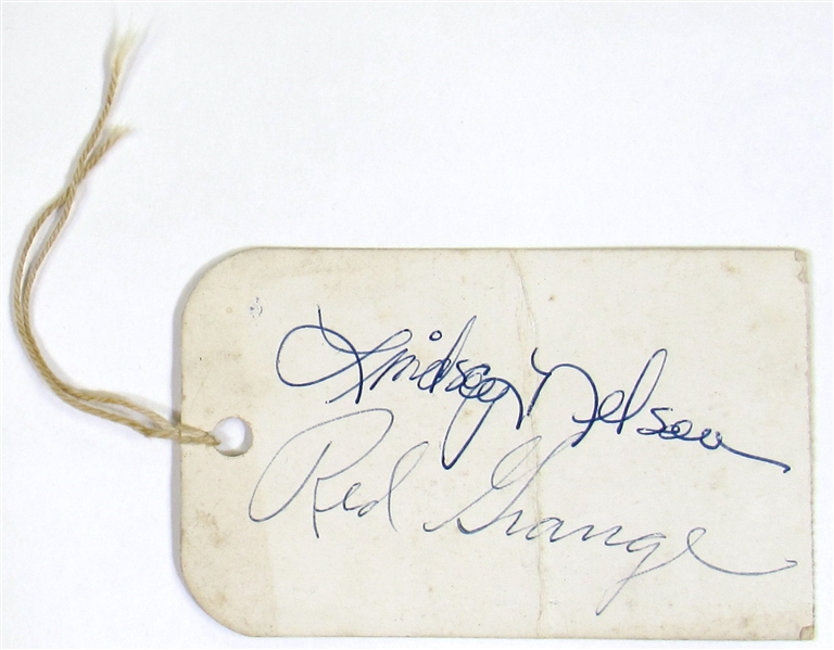 Red Grange & Lindsey Nelson Signed 1957 Iowa Vs. Michigan Field Pass