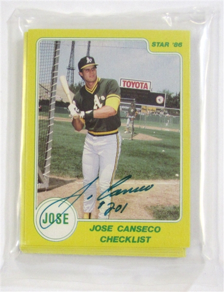 1986 Star Jose Canseco Signed Factory Sealed Bagged Set
