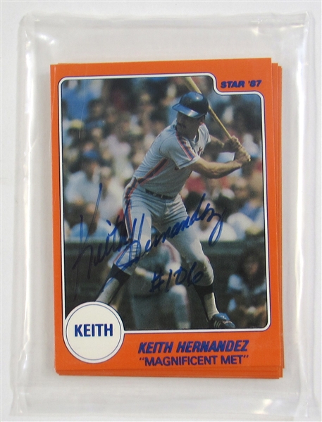 1987 Star Keith Hernandez Signed Factory Bagged Set