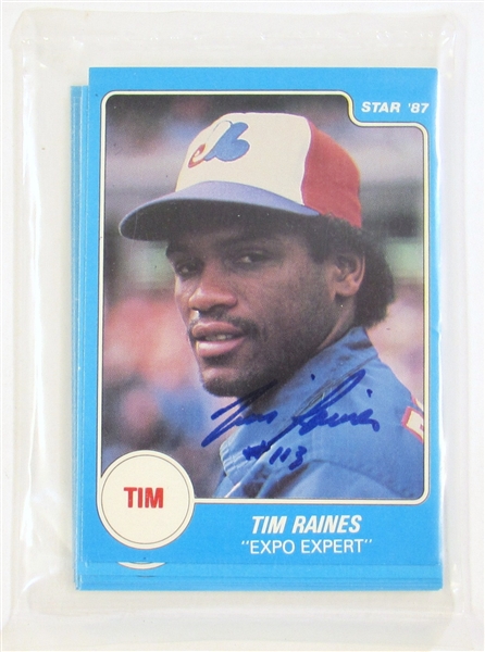 1987 Star Tim Raines Signed Factory Bagged Set