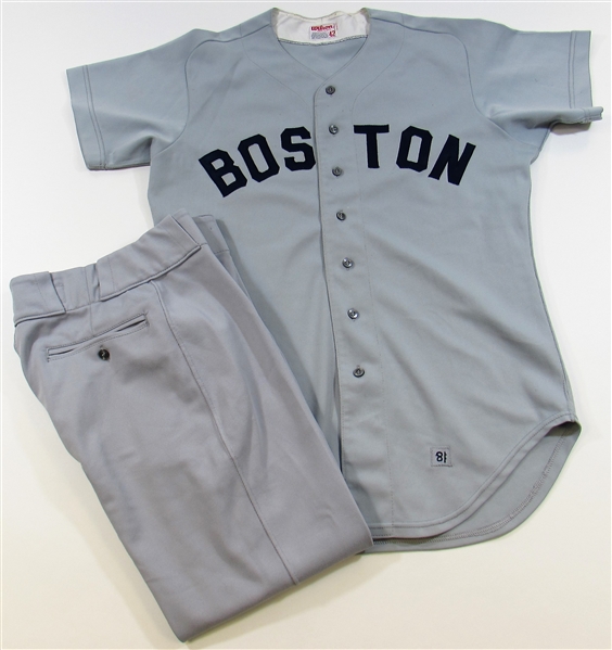 1981 Tom Burgmeier  Boston Red Sox GU Jersey & Pants