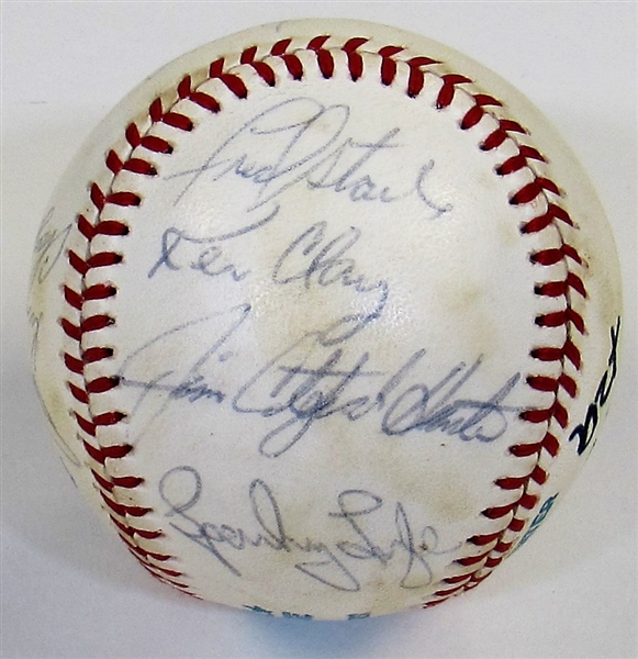 1977 N.Y. Yankees Team Signed Ball W/8 Sigs