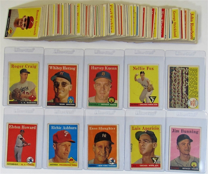 Lot Of 470- 1958 Topps Baseball Starter Set