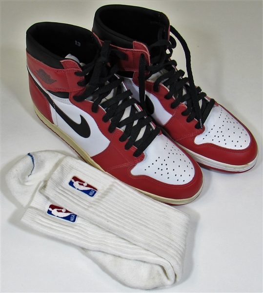 1985-86 Michael Jordan Game Used Nike Shoes & Socks