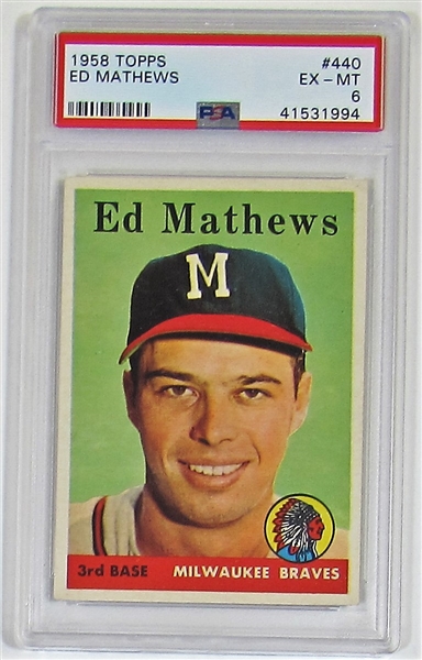 1958 Topps Eddie Mathews PSA 6