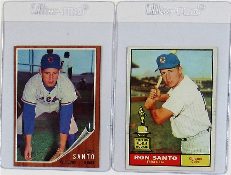 1961 & 1962 Topps Ron Santo Baseball Cards