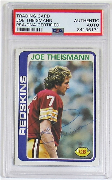 1978 Topps Joe Theismann Signed Card