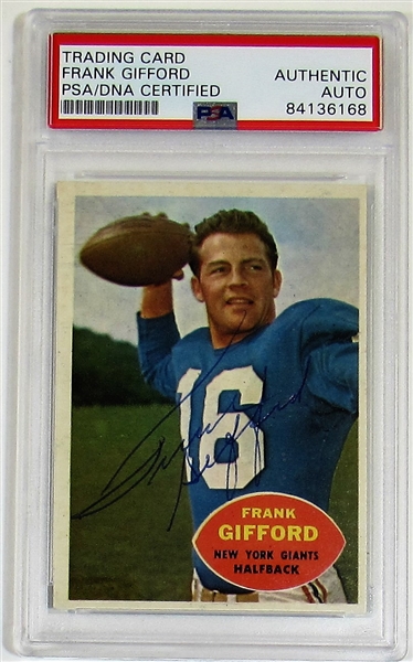 1960 Topps Frank Gifford Signed Card