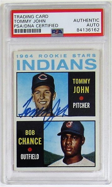 1964 Topps Tommy John Signed Card