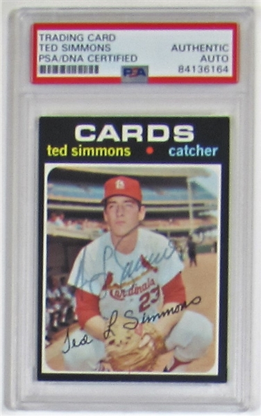 1971 Topps Ted Simmons Signed Card