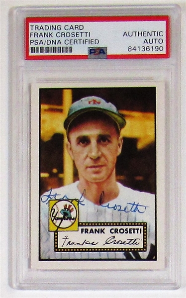 1952 Topps RP Frank Crosetti Signed Card