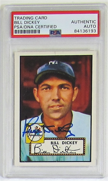 1952 Topps RP Bill Dickey Signed Card