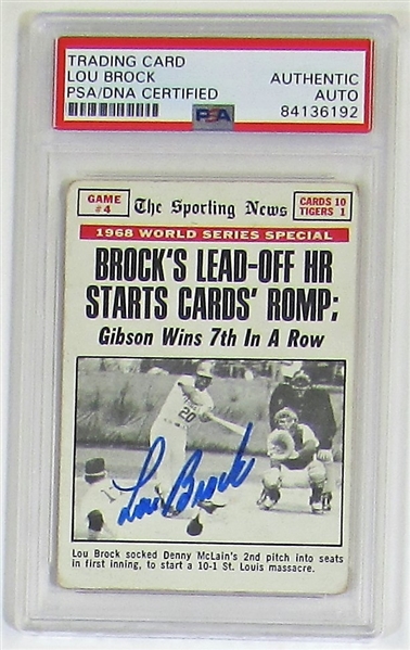 1969 Topps Lou Brock Signed Card