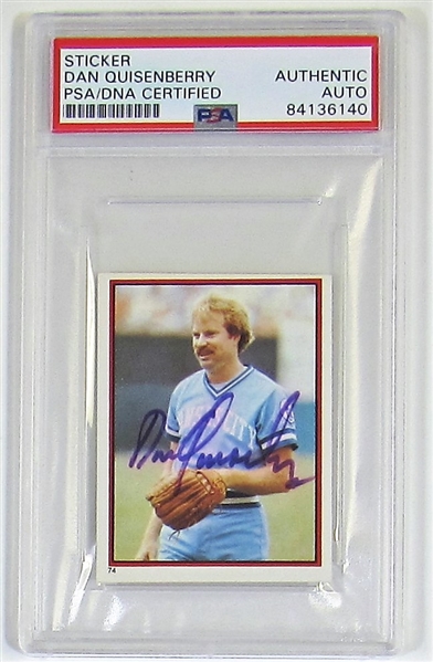 1983 Topps Sticker Signed By Dan Quisenberry