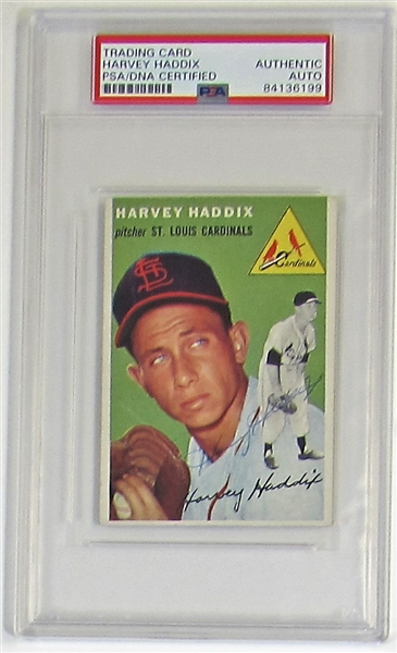 1954 Topps Harvey Haddix Signed Card
