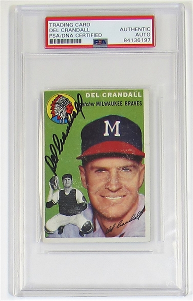 1954 Topps Del Crandall Signed Card