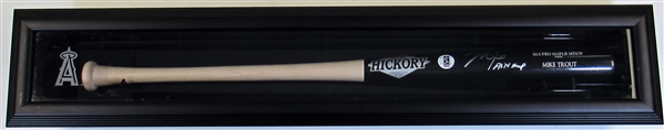 Mike Trout Signed Old Hickory Bat & Display Case MLB HZ109579