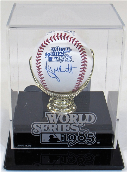 George Brett 1985 WS  Signed Baseball & Case PSA