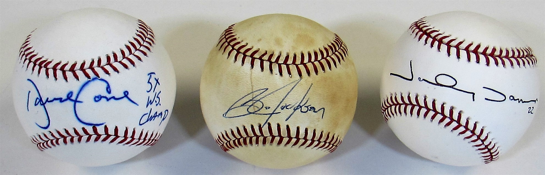 Bo Jackson-David Cone Johnny Damon Signed Baseballs