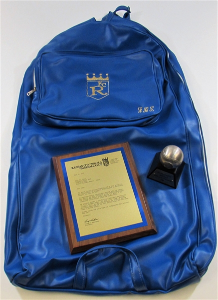 Kansas City Royals Travel Bag & 1986 Mini Trophy 