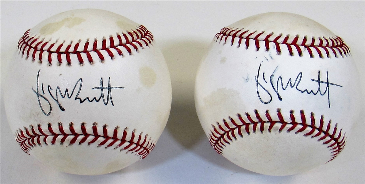 Lot Of 2-George Brett Single Signed Baseball  PSA
