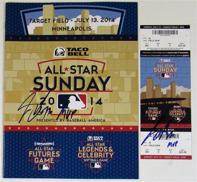 Joey Gallo Signed 2014 All-Star Futures Game MVP Program & Ticket