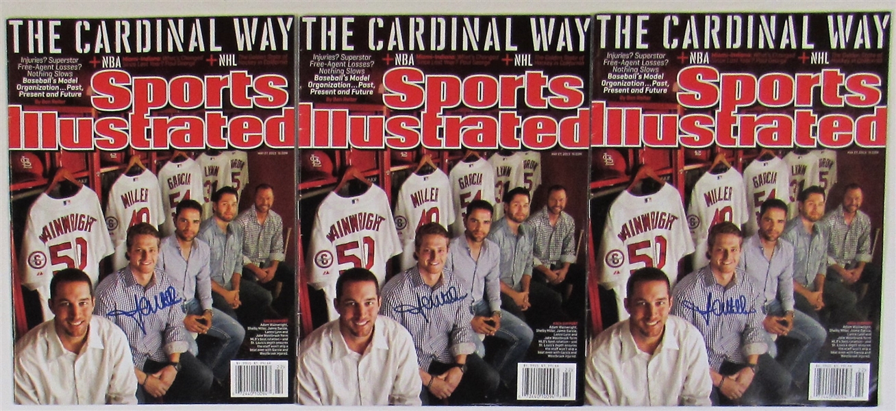 Lot Of 3-Shelby Miller St Louis Cardinals Signed SI Magazines 