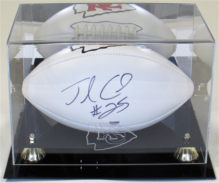 Jamaal Charles Signed Football W/ KC Chiefs Display Case