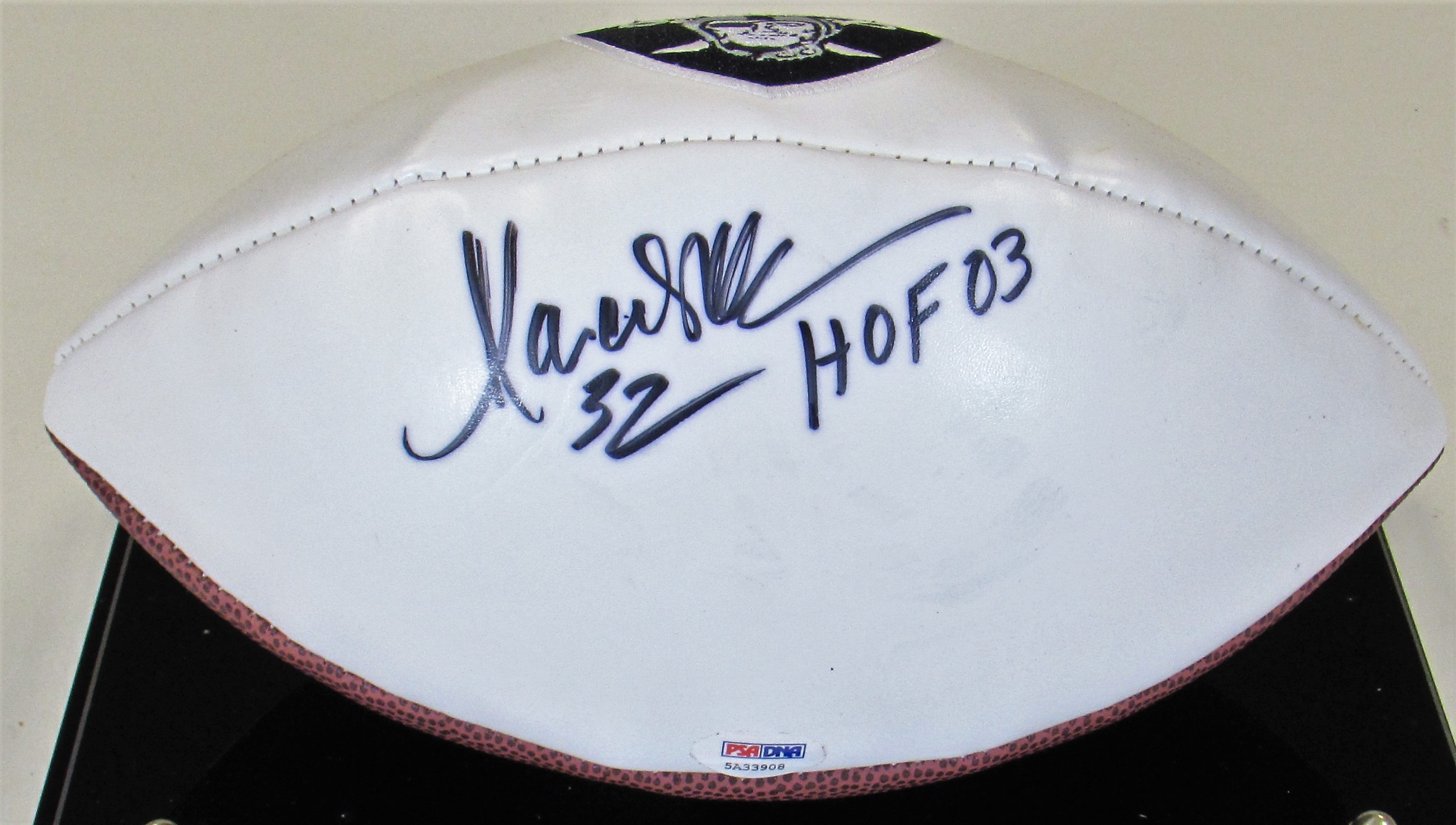 Lot Detail - Marcus Allen Signed Raiders Football W/Display Case PSA