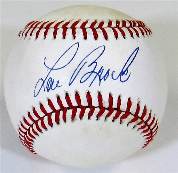 Lou Brock Single Signed Baseball