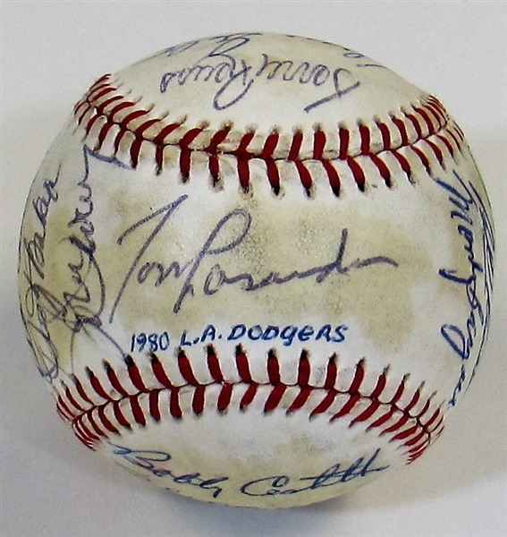 1980 L.A.  Dodgers Team signed Baseball 