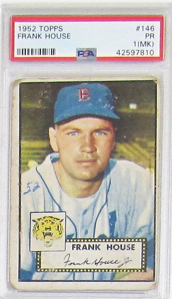 1952 Topps Frank House Yellow Tiger Variation