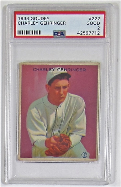 1933 Goudey Charlie Gehringer (PSA 2)