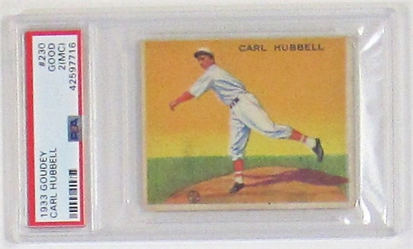1933 Goudey Carl Hubbell (PSA 2 MC)