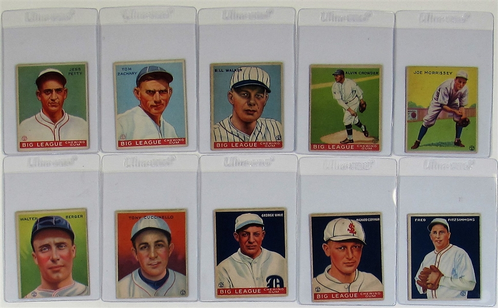 Lot Of 10- 1933 Goudey Cards