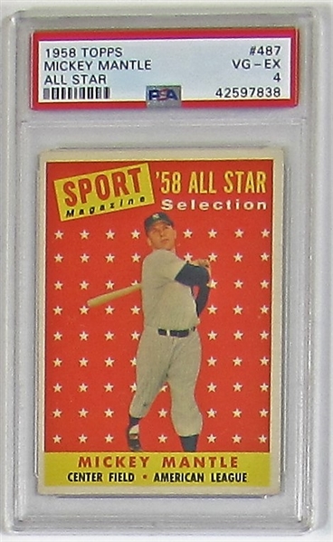 1958 Topps Mickey Mantle AS (PSA 4)