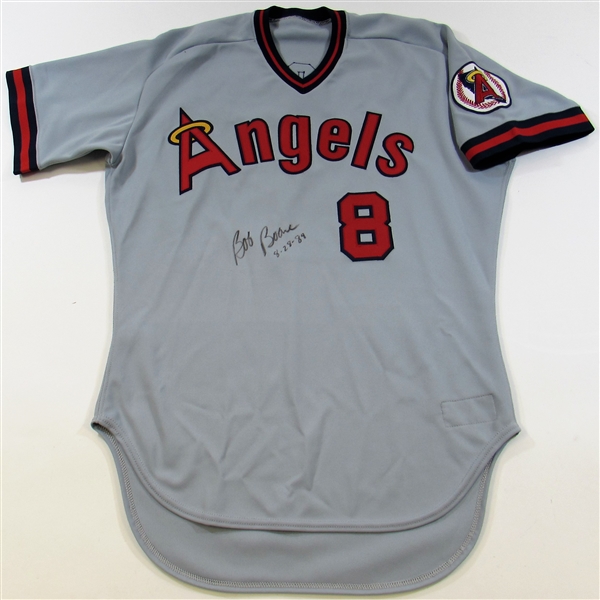 1986 Bob Boone Game Used & Signed California Angeles Jersey Set #2 Road