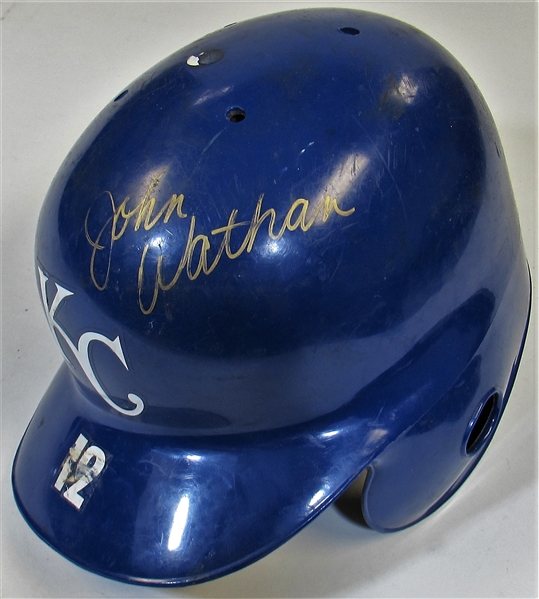 John Wathan GU & Signed Kansas City Royals ABC Batting Helmet