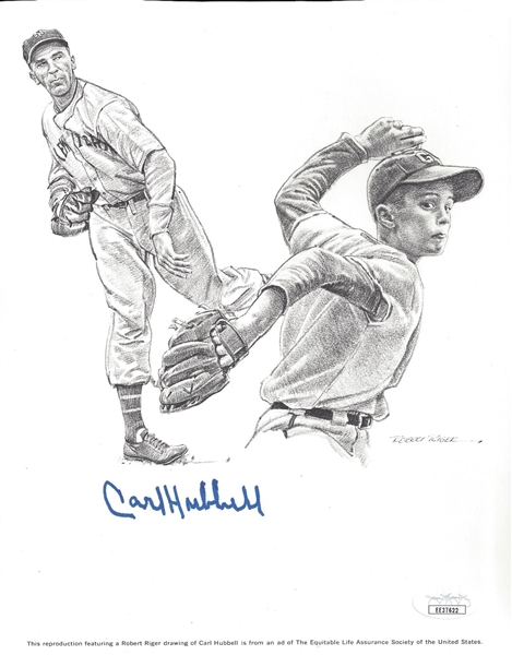 Carl Hubbell Signed Montage JSA