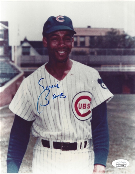Ernie Banks Signed 8 x 10  Photo JSA