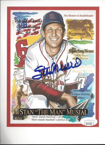 Stan Musial Signed Stan The Man Card JSA