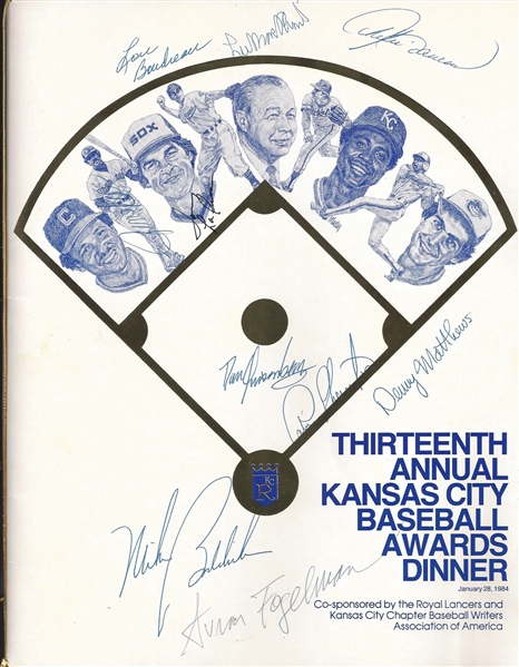 Kansas City 1984 Baseball Awards Dinner Signed Program JSA