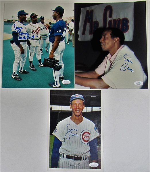 Lot Of 3 Ernie Banks Signed Photos