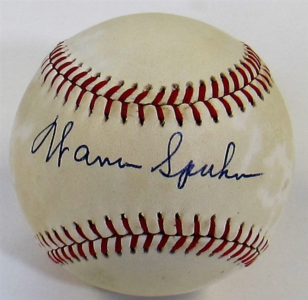 Warren Spahn Single Signed Baseball
