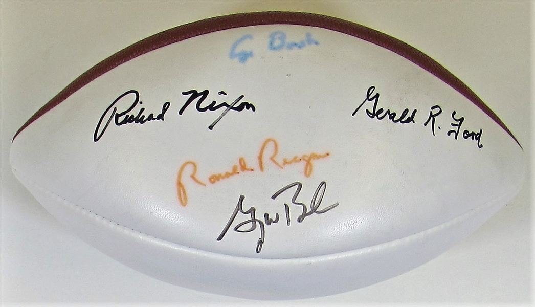 Presidents Signed Football Nixon-Bush- Ford - Ronald Reagan 
