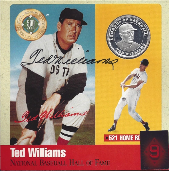 Ted Williams HOF Card Signed & Coin